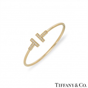 Tiffany & Co. Yellow Gold Tiffany T Diamond Wire Bracelet